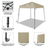 CROWN SHADES 6.5x6.5 Pop Up Canopy Tent, Slant Leg Outdoor Canopy with Carry Bag, Beach Tent, Sports Shelter(Beige) CROWN SHADES