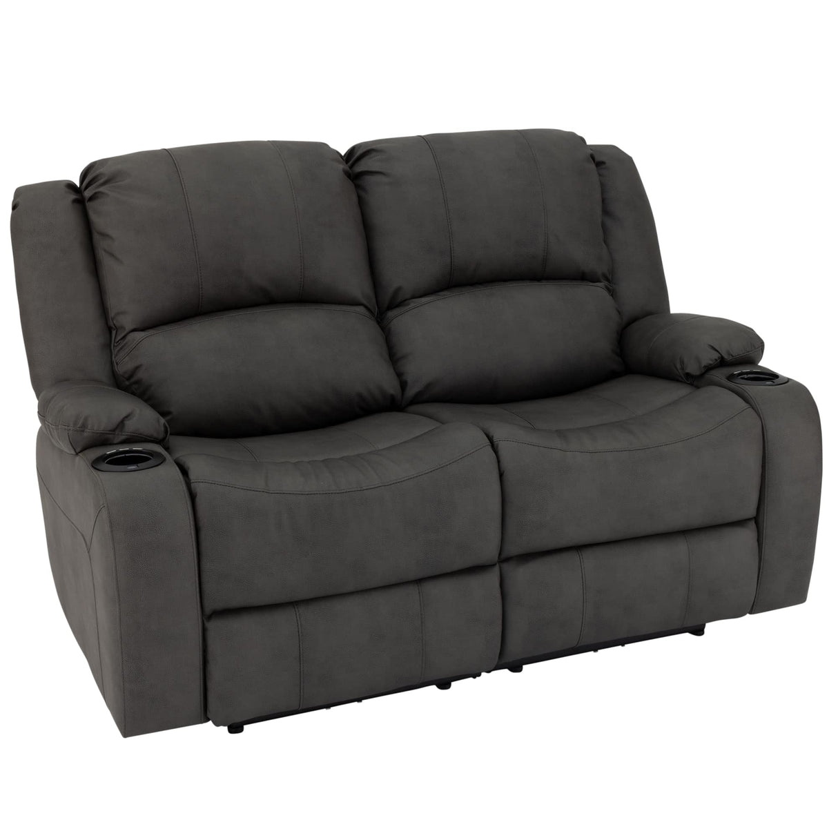 RecPro Charles 58" Powered Double RV Wall Hugger Recliner Sofa RV Loveseat with Upgraded 2023 Fabric (Gunmetal) RecPro