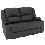 RecPro Charles 58" Powered Double RV Wall Hugger Recliner Sofa RV Loveseat with Upgraded 2023 Fabric (Gunmetal) RecPro