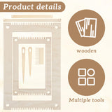 7 PCS Rectangle Weaving Loom Wood Weaving Loom Kit Small Weavings Looms Kit Bookmark Looms with Wooden Stick, Weavings Comb, Crochet Needle for Kids Adults Beginners and Weavinges Lovers Zyghjort