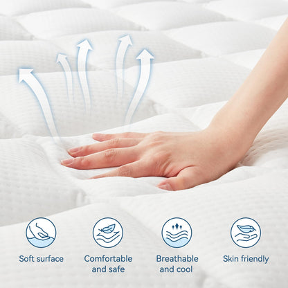 TERISTE 6 Inch Full Mattress Breathable Gel-Memory Foam Plus Pillowtop Mattress, Cool and Skin-Friendly, Fiberglass Free, Mattress in a Box, CertiPUR-US® Certified, Safe and Worry-Free