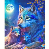Mystical Wolf Family Paint by Numbers Kit for Adults - DIY Moonlit Wolf Painting on Canvas 16x20 Inches, Acrylic Paint Set, Suitable for Beginners, Wildlife Art Kit for Home TAOPAOLAB