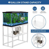 Akenow Fish Tank Stand 40 Gallon , Metal Aquarium Stand Double Layer with Storage 36.4" x 18.5"x29.1 fits Aquarium,Turtle Tank/Reptile Terrariums,White Akenow
