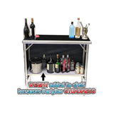 PARTYPONG Black Folding Portable Party Bar with Black Skirt, Storage Shelf, and Carrying Bag - Single Set PARTYPONG