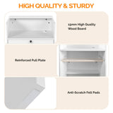 OmySalon Reception Desk with Counter, Small Front Desk w/Lockable Drawer, Wooden Modern Reception Table for Salon Lobby Office Home (White, 24) OmySalon