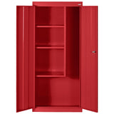 Sandusky Lee VFC1301866-01 Janitorial Supply Metal Storage Cabinet with 3 Shelves and Locking Handle, 150lb Capacity, 18" Depth x 30" Width x 66" Height, Red Sandusky