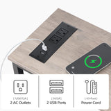 MAHANCRIS Console Sofa Table, 44.9" Entryway Table with Power Station, Narrow Couch Table, Hallway Table, Sofa Table with USB Ports, Metal Frame, for Entrance, Living Room, Greige CTHG113E01 MAHANCRIS