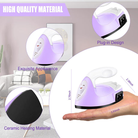 Mini Heat Press Small Iron Portable Heat Press Machine Mini Craft Iron with Charging Base Accessories for DIY T-Shirts, Shoes, Bag and Hats Heat Transfer Vinyl Projects (Light Purple) ACHENYUANYUAN