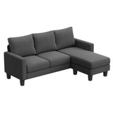YESHOMY Couch for Living Room, Small L-Shaped Couch with Convertible Chaise, Comfy Sectional Sofa with Ottoman and Side Pockets for Small Space YESHOMY