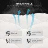 Belffin Pillow Top Mattress Topper Twin Size, Mattress Pad Cover with 8-21 Inch Deep Pocket, Bed Mattress Protector for Back Pain Relief, Soft Breathable Overfilled Down Alternative Filling, White Belffin