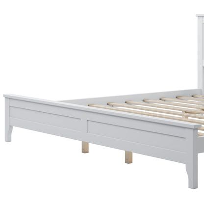 Modern White King Size Platform Bed Frame by LZ LEISURE ZONE – No Box Spring Needed - WoodArtSupply