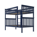 Max & Lily Bunk Bed Twin over Twin, Solid Wood Bunk Bed Frame with Ladder for Kids, 14" Safety Guardrails, Easy Assembly, No Box Spring Needed, Blue Max & Lily