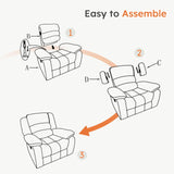 ANJ Recliner Chair, Breathable PU Leather Reclining Chair, Extra Wide Manual Recliners with Overstuffed Arm and Back, Single Sofa Chair for Living Room Bedroom(Dark Brown) ANJ