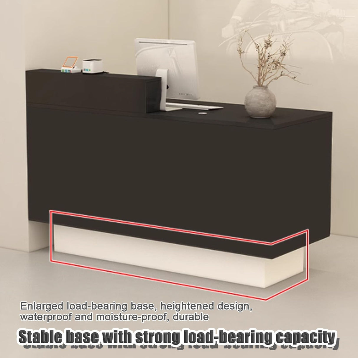 YPIOUREN Reception Desk With Counter Drawers & Storage Shelves, Reception Room Tables，Front Desk Reception Counter,Modern Checkout Counter With Storage, For Store Hotel Office(Pure Stone,LEFT_110CM/43 YPIOUREN