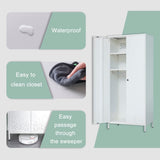 YEEZER Metal Wardrobe, Storage Cabinet with Hanging Rod，Armoire with Magnetic Door and 2 Freely Adjustable Shelves 74" H x 31.5" W x 20" D (White) YEEZER