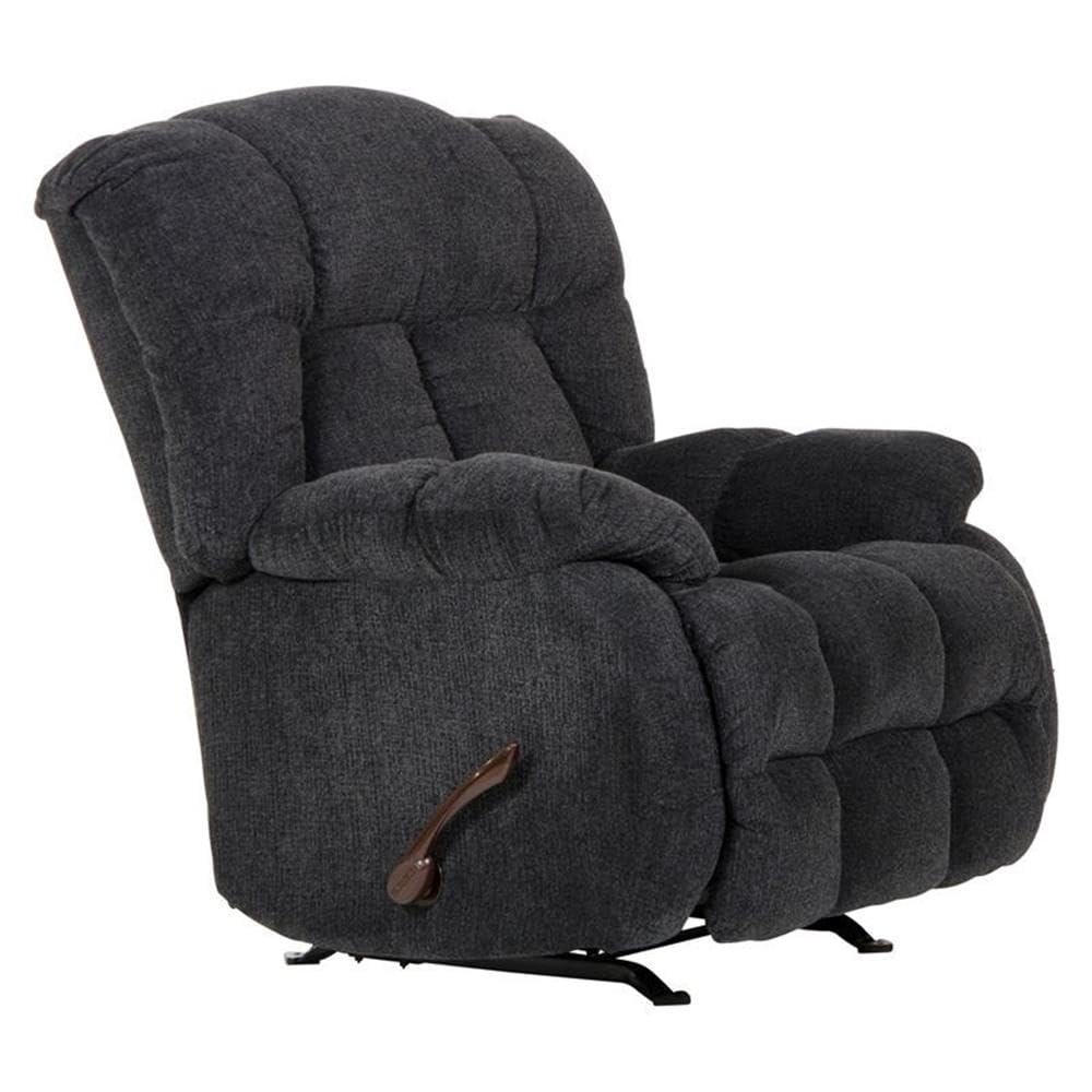 Catnapper Brock Rocker Recliner in Slate Gray Polyester Chenile Fabric Catnapper