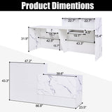LayBurst Reception Desk,Modern Checkout Counter with Lockable Drawer,Keyboard Tray and Shelves,White Receptionist Desk for Corporate and Hotel Lobbies（23.6”D x 86.6”W x 43.3”H） LayBurst