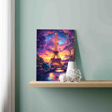 France Eiffel Tower Oil Paint by Number Kits for Kids and Adults Beginner Paris Cityscape Acrylic Digital Pitures The Seine River Paintwork Bedroom Decor Nordcis Romantic Gift (16''W x 20''H) TUMOVO