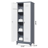 STEELIST Broom Closet, Metal Storage Cabinet with Hanging Rod, 65" Broom Tool Organizer, Metal Cabinet with Doors and Shelves, Tall Cleaning Storage for Home, Office, Garage, Balcony STEELIST