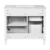 Merax 36 Inch Bathroom Vanity with Sink Combo, Solid Wood Frame Bathroom Vanities with 2 Drawers & Soft Closing Doors & Tip-Out Drawer, Modern Bathroom Sink Cabinet with Undermount Sink Merax