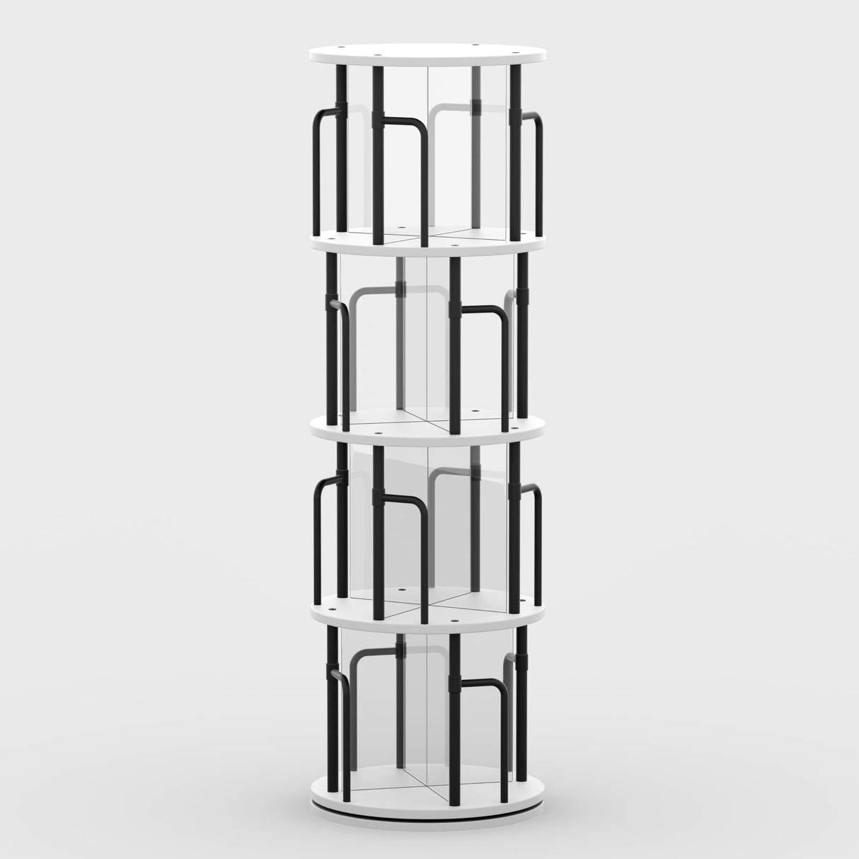 YYTDDUUU Rotating Bookshelf,4 Tier Revolving Bookshelf Tower Spinning Bookcase,Round Rotating Book Shelf,Corner Bookcase Corner Organizer for Home&Office YYTDDUUU