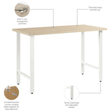 Bush Business Furniture Hustle 48W x 24D Computer Desk with Metal Legs in Natural Elm, Modular Office Table for Home and Professional Workspace Bush Business Furniture