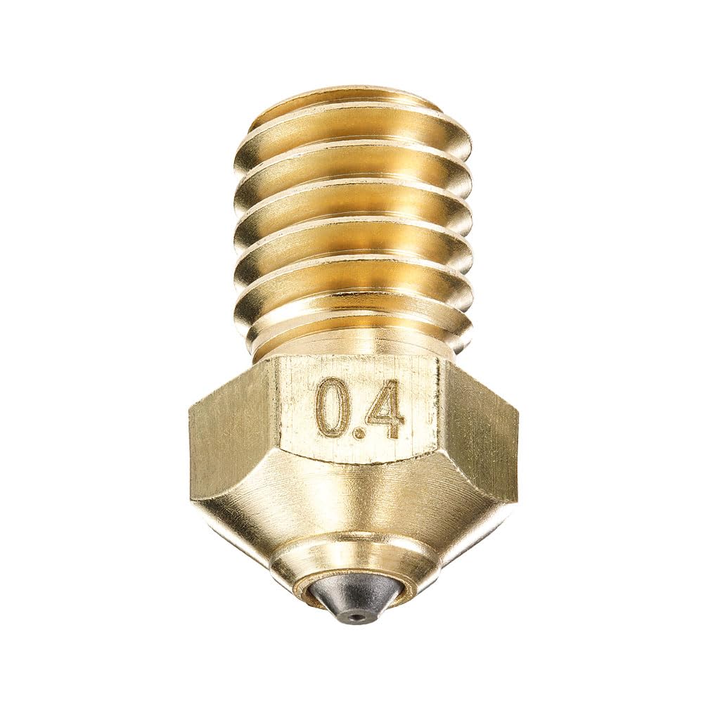 DUROZZLE Tungsten Carbide Tip E3D V6 Nozzle 0.4mm for Prusa i3 MK3S / Mini, Anycubic i3 Mega/Kobra/Kobra Neo 3D Printer and More, High Thermal Conductivity Abrasion Resistance (E3D V6, 0.4mm) DUROZZLE