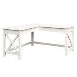 Lavish Home Computer Desk - L-Shaped Desk with X-Pattern Legs - for Office, Computer, or Craft Table - Desks for Home Office (White) Lavish Home