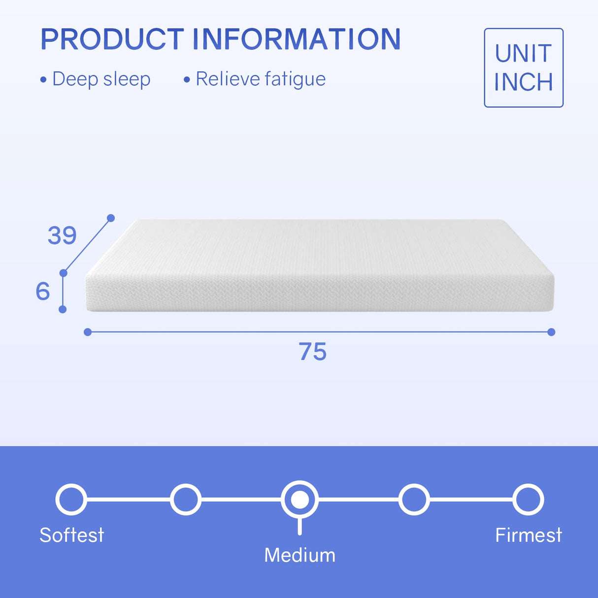 PayLessHere 6 Inch Twin Green Tea Cooling Gel Memory Foam Mattress Twin Size in a Box,Medium-Firm,Pressure Relief&Temperature Regulation,CertiPUR-US Certified,White PayLessHere