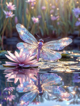 JXDXDJ Dragonfly Diamond Art Kits for Adults,Flowers 5D Diamond Painting Kits for Beginners,DIY Round Full Drill Diamond Dots Gem Art for Adults,Paint by Diamonds Pictures Crafts Home Decor 12x16 in JXDXDJ