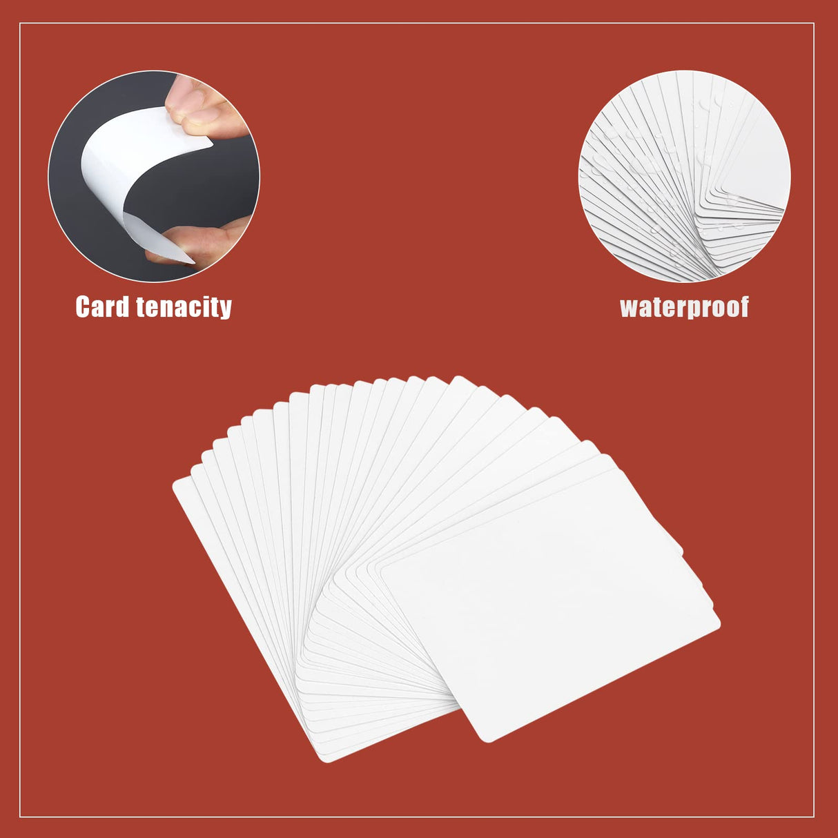 KINBOM 50pcs Sublimation Metal Business Cards, Double-sided Sublimation Blank Card, Blank Metal Card with 0.22mm Thick for Office Customization Promotional Business VIP Cards KINBOM