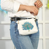 Diamond Painting Kits for Kids & Adult Cross-Body Handbag with Chain 5D DIY Rhinestone Cross Stitch Arts Craft Makeup Shoulder Bag Zipper for Christmas Gift Ross Beauty (Peacock) Ross Beauty