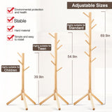 WANGMUXIA Coat Rack, Freestanding Coat Rack with 8 Hooks and 3 Adjustable Size Tree Coat Racks for Bedroom, Hallway, Entrance, Office, for Hats, Coats, Scarves, Handbags WANGMUXIA
