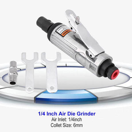 Acouto 1/4" Pneumatic Die Grinder 90PSI Pneumatic Air Die Grinder Grinding Kit Polishing Engraving Tool Acouto