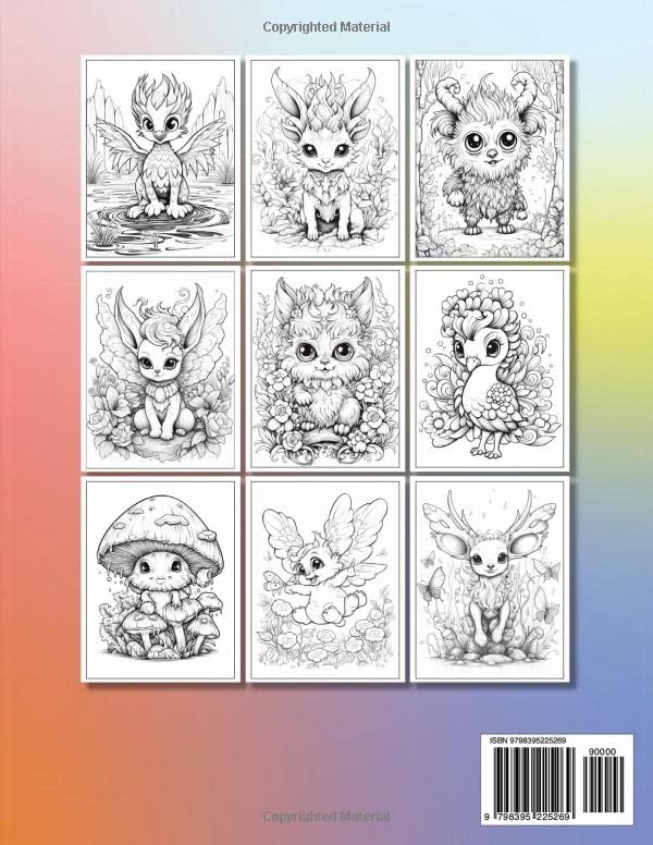 Cute Mythical Creatures Coloring Book: Fantasy Mystical Animals and Beast Coloring for Adult and Kids