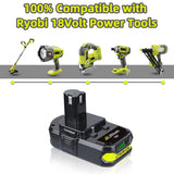Masione 2Pack 3.0Ah 18V P102 Lithium-Ion Replacement for Ryobi 18v Battery P102 P103 P104 P105 P107 P108 P109 P190 Compatible with Ryobi Batteries Cordless Power Tools Masione