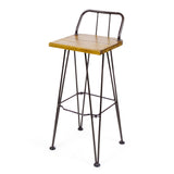 Christopher Knight Home Denali Outdoor Industrial Acacia Wood Bar Set with Finished Iron Frame, Teak Finish / Rustic Metal Christopher Knight Home