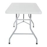 Office Star Resin Multipurpose Rectangle Folding Table for Indoor or Outdoor Use, 6 Feet Light Gray Office Star Products