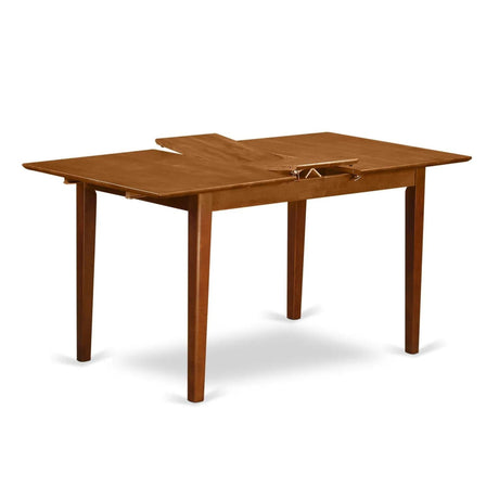 East West Furniture Picasso Dining Rectangle Wooden Table Top with Butterfly Leaf, 32x60 Inch, Saddle Brown East West Furniture