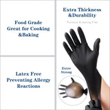 YKANG Black Nitrile Gloves,Disposable Gloves Latex Free 100 PCS,Cooking Gloves,Food Prep,BBQ,Household Cleaning Gloves(Large) YKANG