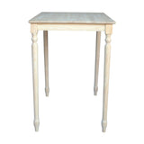 International Concepts Solid Wood Top Table with Turned Legs, Bar Height IC International Concepts