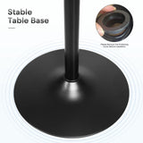 Athena Collection Bar Table Modern Round Cocktail Table Height Adjustable, Tall Bistro Pub Table with Sturdy Base, Suitable for Home, Kitchen, Pub, Restaurant, Silver Athena Collection