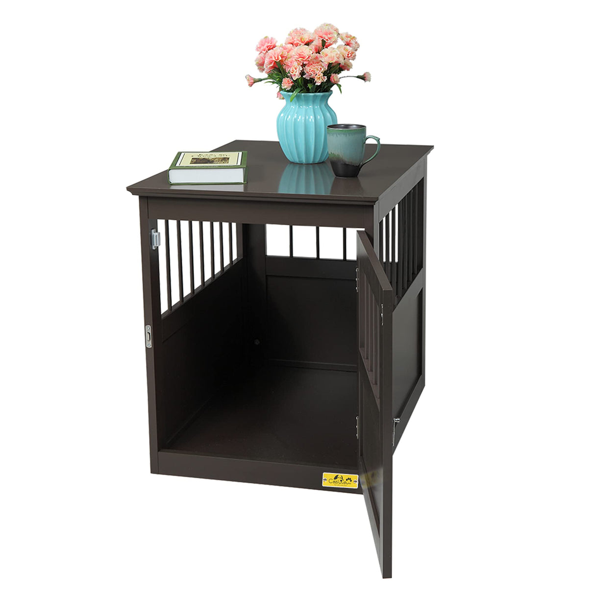 COZIVVOVV Wood Dog Crate Furniture,Wooden Indoor Dog Kennel Furniture, Aesthetic Furniture Style Dog Crate Table for Medium Dogs, Modern Small Dog Kennel end Table, Brown cozivvovv