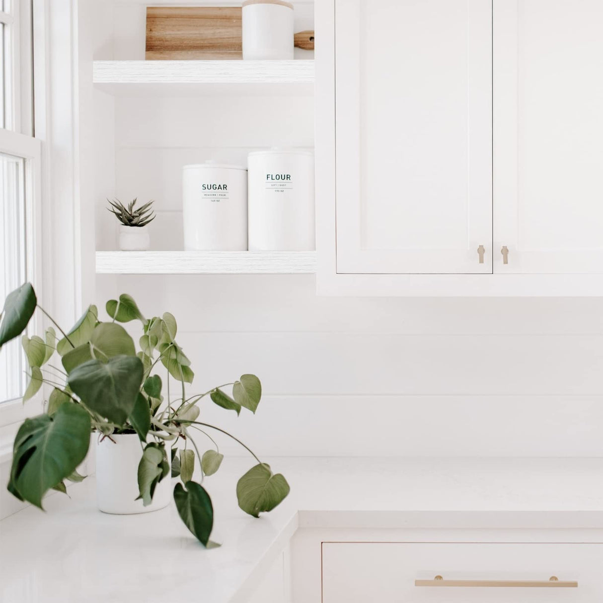 QEEIG Bathroom Floating Shelves for Wall - 15.7" Wall Mounted Shelf Over Toilet Farmhouse Home Decor Display Bookshelf Small 15.7 x 6.7 inch Set of 2, White (008-40W) QEEIG