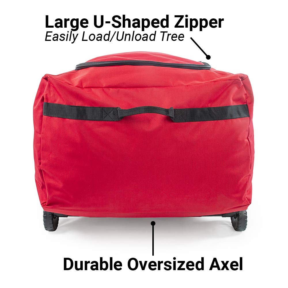 [Rolling Duffle Bag Tree Storage Bag] - Big Wheeled 9 Foot Christmas Tree Storage Bag for Artificial Trees up to 9 Feet Tall - Compression Straps to Secure Your Tree | EZ Roller by Santa's Bags Santa's Bags