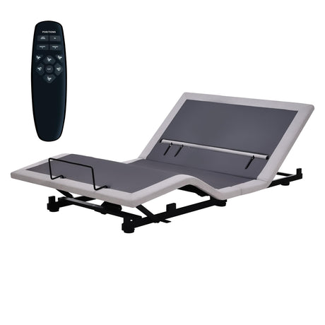 Fromann Adjustable Full Bed Base Frame No Legs, Head Foot Lift and Lumbar Support for Any Including Platform or Storage beds Anti-Snore, Zero G,Wireless Remote,Memory Positions (Full) Fromann
