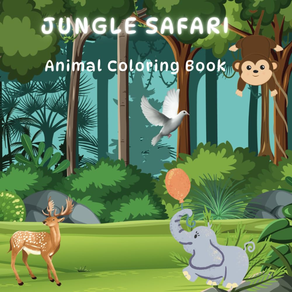 JUNGLE SAFARI: ANIMAL COLORING BOOK WoodArtSupply