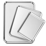 Wildone Baking Sheet Set of 3, Stainless Steel Cookie Sheet Baking Sheet Pan, 9/12/16 Inch, Non Toxic & Heavy Duty & Easy Clean Wildone