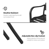 Grand patio 50" Outdoor Bench Garden Bench with Armrests Bench for Outdoors Lawn Yard Porch Black Grand patio