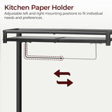 MAHANCRIS Bakers Rack with Power Outlet, Kitchen Storage Shelf with Paper Holder, Microwave Stand, Coffee Bar with 6 Hooks, Socket with Switch, for Kitchen, Dining Room, Rustic Brown BRHR36E01 MAHANCRIS